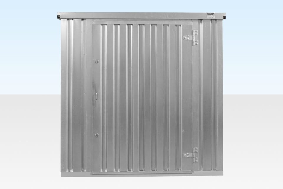 4m x 2.1m Flat Pack Container Store – Galvanised - Image 3